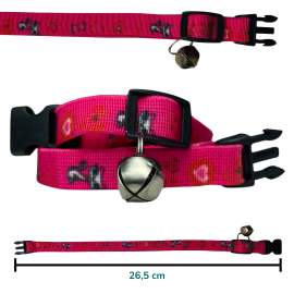 Coleira Ajustável para Gato - Gato Cor de Rosa: Fofura e Charme em Cada Movimento